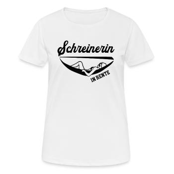 Schreinerin in Rente Rentenbeginn Schreinerei Frau - Frauen T-Shirt atmungsaktiv - Weiß - Vorne - AI Model Female 172 dark (172cm)