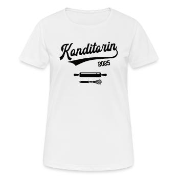 Konditorin 2025 Beruf Konditor Konditorei Bäckerin - Frauen T-Shirt atmungsaktiv - Weiß - Vorne - AI Model Female 172 dark (172cm)