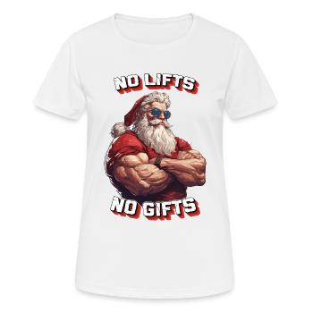 Père Noël grossier - Pas d’ascenseurs, pas de cadeaux - T-shirt respirant Femme - blanc - Devant - AI Model Female 172 dark (172cm)
