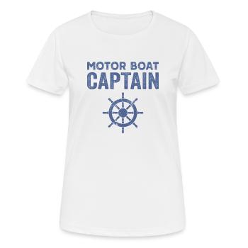 Motor Boat Captain Wheel Motor Boating - Women's Breathable T-Shirt - white - Front - AI Model Female 172 dark (172cm)