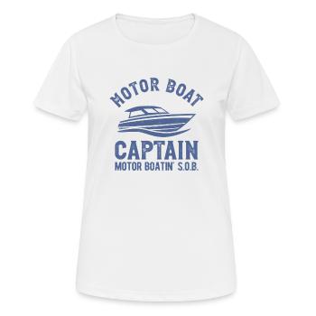 Motor Boat Captain Motor Boating - Women's Breathable T-Shirt - white - Front - AI Model Female 172 dark (172cm)