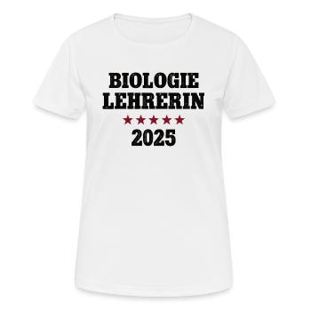 Biologielehrerin 2025 Bio Lehrerin Studium Lehramt - Frauen T-Shirt atmungsaktiv - Weiß - Vorne - AI Model Female 172 dark (172cm)