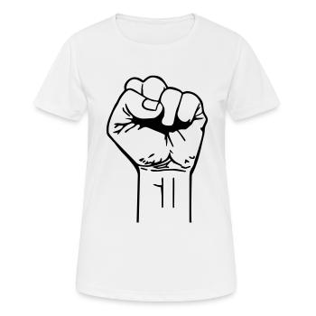 fist - Women's Breathable T-Shirt - white - Front - AI Model Female 172 dark (172cm)