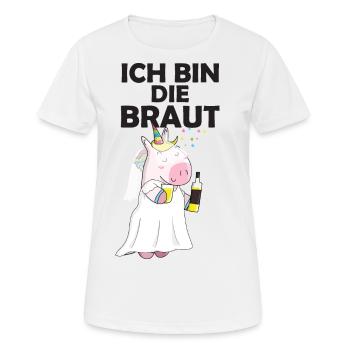 Einhorn Braut Junggesellinnenabschied Idee - Frauen T-Shirt atmungsaktiv - Weiß - Vorne - AI Model Female 172 dark (172cm)