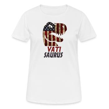 Patriotic Vati Dinosaur - Frauen T-Shirt atmungsaktiv - Weiß - Vorne - AI Model Female 172 dark (172cm)