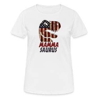 Patriotic Mamma Dinosaur - Frauen T-Shirt atmungsaktiv - Weiß - Vorne - AI Model Female 172 dark (172cm)