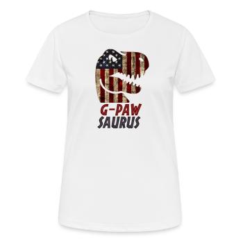 Dinosaure patriotique G-Paw - T-shirt respirant Femme - blanc - Devant - AI Model Female 172 dark (172cm)
