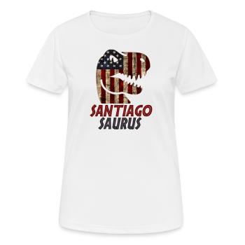 Patriotique Santiago Dinosaure Santiagosaurus - T-shirt respirant Femme - blanc - Devant - AI Model Female 172 dark (172cm)