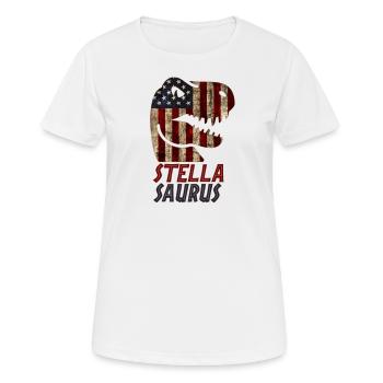 Patriotic Stella Dinosaur Stellasaurus - Women's Breathable T-Shirt - white - Front - AI Model Female 172 dark (172cm)