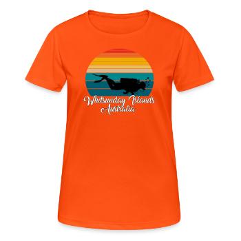 Whitsunday Islands Australia Diving - Frauen T-Shirt atmungsaktiv - Neonorange - Vorne - AI Model Female 172 dark (172cm)