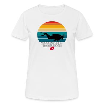 Hall Island Plongée sur l’île américaine - T-shirt respirant Femme - blanc - Devant - AI Model Female 172 dark (172cm)
