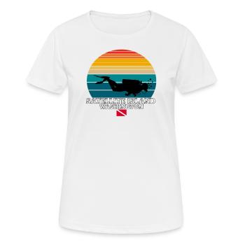Satellite Island US Island Plongée sous-marine - T-shirt respirant Femme - blanc - Devant - AI Model Female 172 dark (172cm)