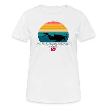 Alexander Island Plongée sur l’île américaine - T-shirt respirant Femme - blanc - Devant - AI Model Female 172 dark (172cm)