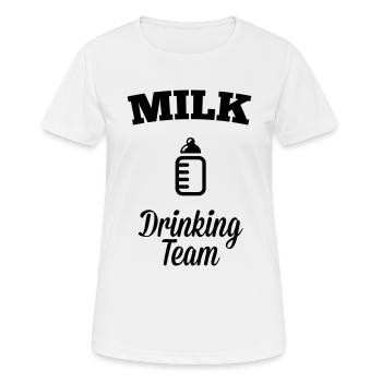 Milk drink team - Women's Breathable T-Shirt - white - Front - AI Model Female 172 dark (172cm)