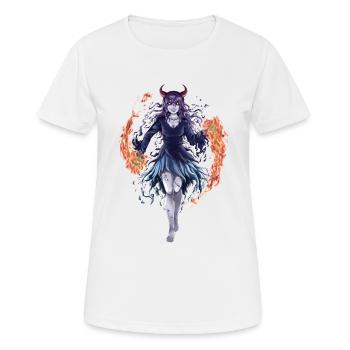 Fire Demon - Frauen T-Shirt atmungsaktiv - Weiß - Vorne - AI Model Female 172 dark (172cm)