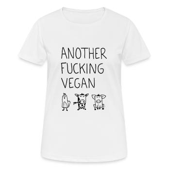 Another Fucking Vegan - Women's Breathable T-Shirt - white - Front - AI Model Female 172 dark (172cm)