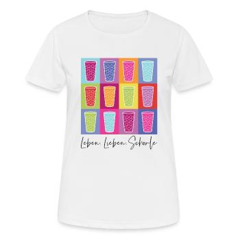Leben, Lieben, Schorle - Frauen T-Shirt atmungsaktiv - Weiß - Vorne - AI Model Female 172 dark (172cm)