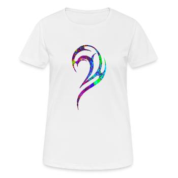 Tatouage gothique vert bleu marbré - T-shirt respirant Femme - blanc - Devant - AI Model Female 172 dark (172cm)
