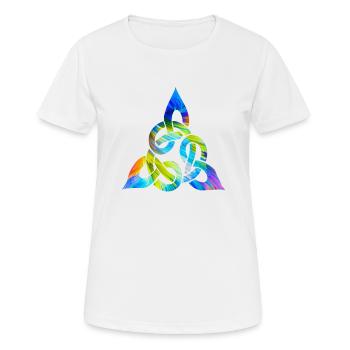 Farbenfroher keltischer Knoten - Frauen T-Shirt atmungsaktiv - Weiß - Vorne - AI Model Female 172 dark (172cm)