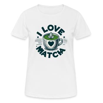 Ich liebe Matcha - Frauen T-Shirt atmungsaktiv - Weiß - Vorne - AI Model Female 172 dark (172cm)