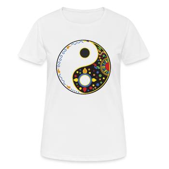 tao bunt - Frauen T-Shirt atmungsaktiv - Weiß - Vorne - AI Model Female 172 dark (172cm)