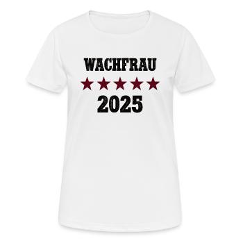 Wachfrau in 2025 Beruf Wachdienst Secruity Frauen - Frauen T-Shirt atmungsaktiv - Weiß - Vorne - AI Model Female 172 dark (172cm)