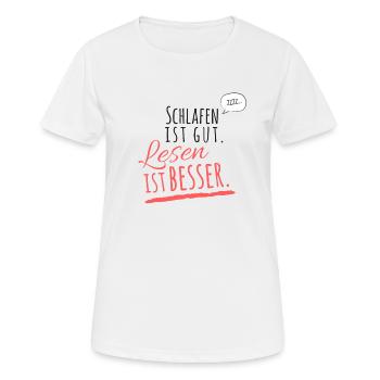 Reading is better Book was better Bookaholic - Women's Breathable T-Shirt - white - Front - AI Model Female 172 dark (172cm)