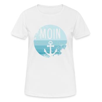 Moin Anchor Nord Allemagne Nord Hambourg Cadeau - T-shirt respirant Femme - blanc - Devant - AI Model Female 172 dark (172cm)