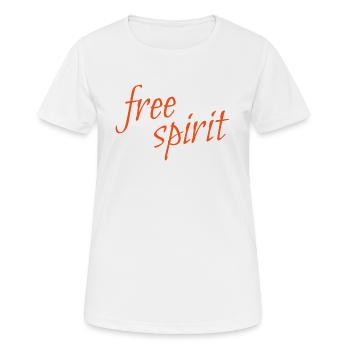Freigeist – Ausdruck der Unabhängigkeit - Frauen T-Shirt atmungsaktiv - Weiß - Vorne - AI Model Female 172 dark (172cm)