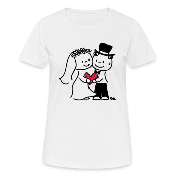 Brautpaar (c) - Women's Breathable T-Shirt - white - Front - AI Model Female 172 dark (172cm)