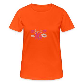 Sweet 16 - Frauen T-Shirt atmungsaktiv - Neonorange - Vorne - AI Model Female 172 dark (172cm)
