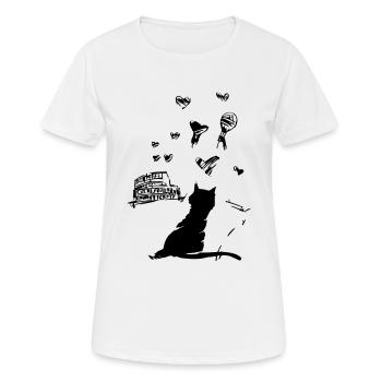 Die Katze Ugo in Rom - die Ugo Katze in Rom - Frauen T-Shirt atmungsaktiv - Weiß - Vorne - AI Model Female 172 dark (172cm)
