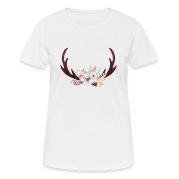 Fleurs de bois de boho 2 - T-shirt respirant Femme - blanc - Devant - AI Model Female 172 dark (172cm)
