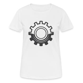 Zahnrad - Frauen T-Shirt atmungsaktiv - Weiß - Vorne - AI Model Female 172 dark (172cm)