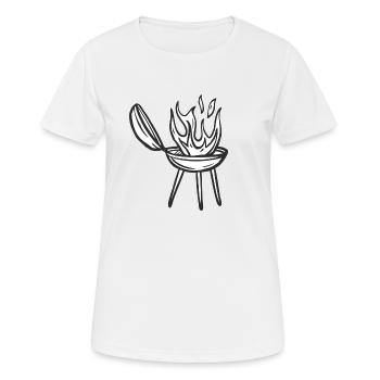 Grill - Frauen T-Shirt atmungsaktiv - Weiß - Vorne - AI Model Female 172 dark (172cm)