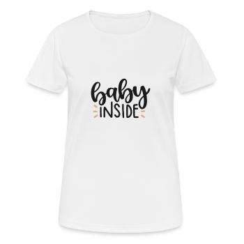 Baby inside - T-shirt respirant Femme - blanc - Devant - AI Model Female 172 dark (172cm)