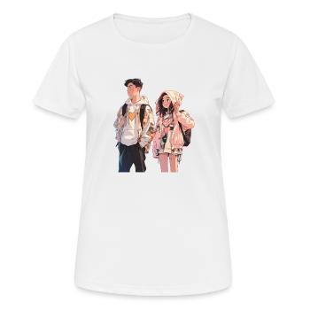 Lovebirds - Women's Breathable T-Shirt - white - Front - AI Model Female 172 dark (172cm)