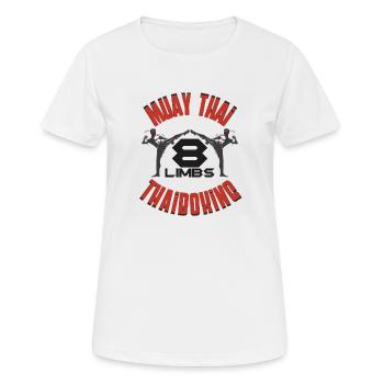 Muay Thaï - T-shirt respirant Femme - blanc - Devant - AI Model Female 172 dark (172cm)