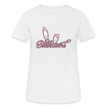 Skihaserl - Frauen T-Shirt atmungsaktiv - Weiß - Vorne - AI Model Female 172 dark (172cm)