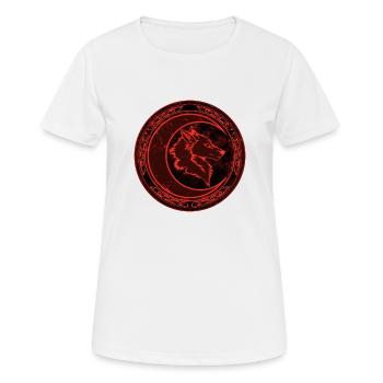 Wolf und Mond - Frauen T-Shirt atmungsaktiv - Weiß - Vorne - AI Model Female 172 dark (172cm)