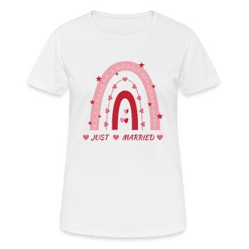 Just married! - Frauen T-Shirt atmungsaktiv - Weiß - Vorne - AI Model Female 172 dark (172cm)