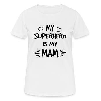 My Superhero Mam noir - T-shirt respirant Femme - blanc - Devant - AI Model Female 172 dark (172cm)