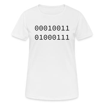 1971 Binaire - T-shirt respirant Femme - blanc - Devant - AI Model Female 172 dark (172cm)