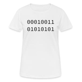 1985 Binär - Frauen T-Shirt atmungsaktiv - Weiß - Vorne - AI Model Female 172 dark (172cm)