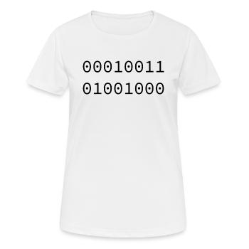 1972 Binaire - T-shirt respirant Femme - blanc - Devant - AI Model Female 172 dark (172cm)