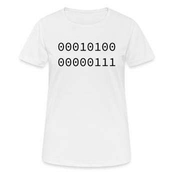 Binaire 2007 - T-shirt respirant Femme - blanc - Devant - AI Model Female 172 dark (172cm)