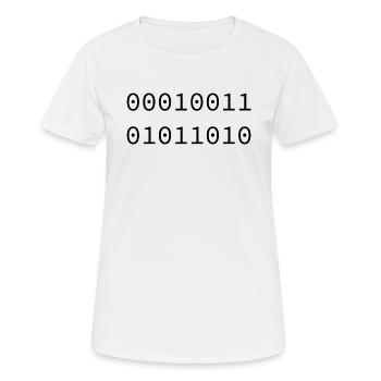 1990 Binaire - T-shirt respirant Femme - blanc - Devant - AI Model Female 172 dark (172cm)