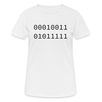 1995 Binaire - T-shirt respirant Femme - blanc - Devant - AI Model Female 172 dark (172cm)