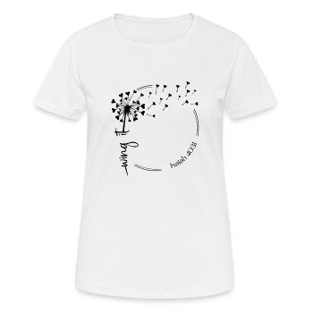 Christian Dandelion design wing it Isaïe 40:31 - T-shirt respirant Femme - blanc - Devant - AI Model Female 172 dark (172cm)