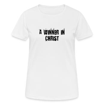 Un gagnant en Christ - T-shirt respirant Femme - blanc - Devant - AI Model Female 172 dark (172cm)